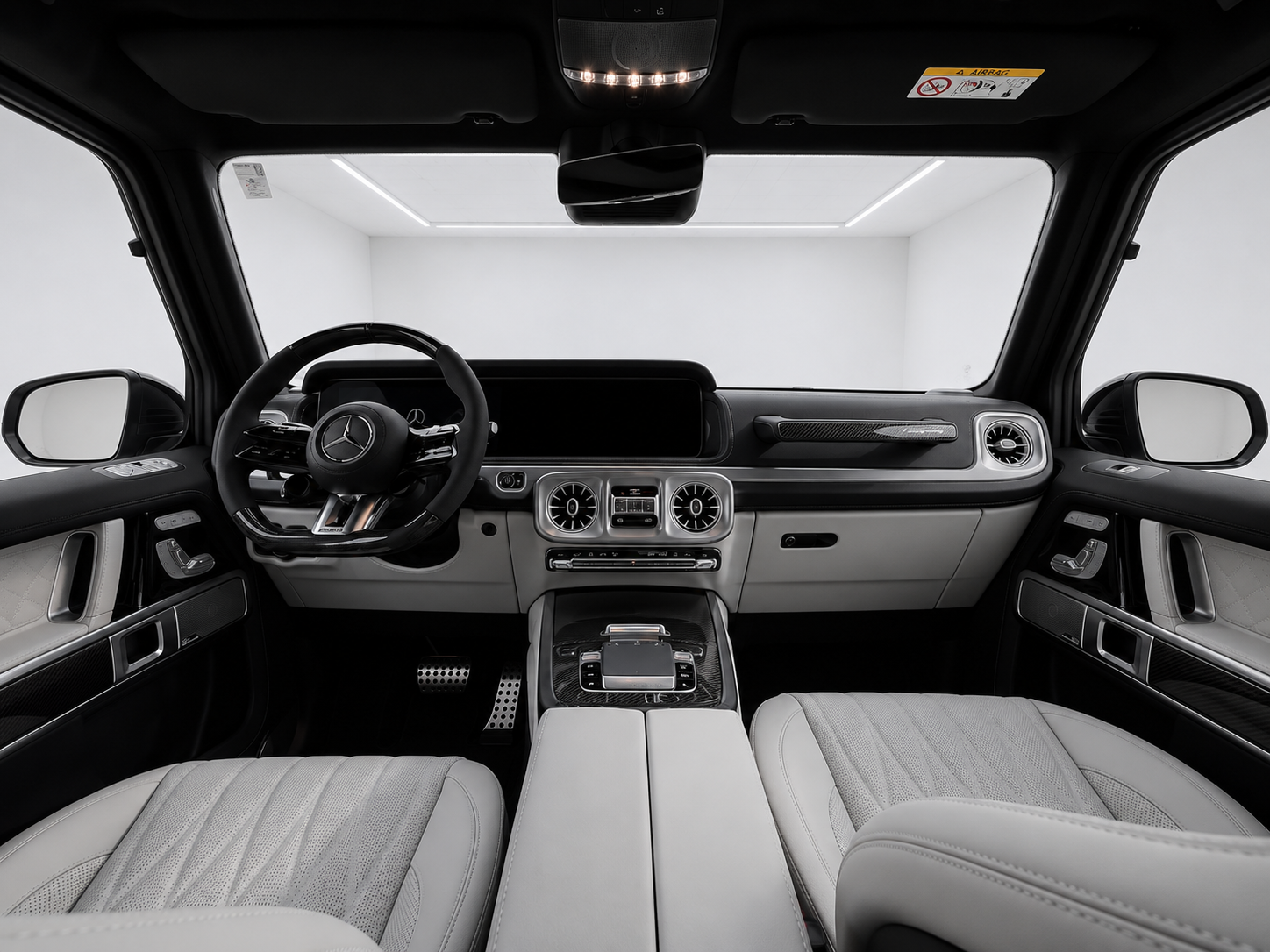Mercedes-AMG G-Class dashboard with light leather interior