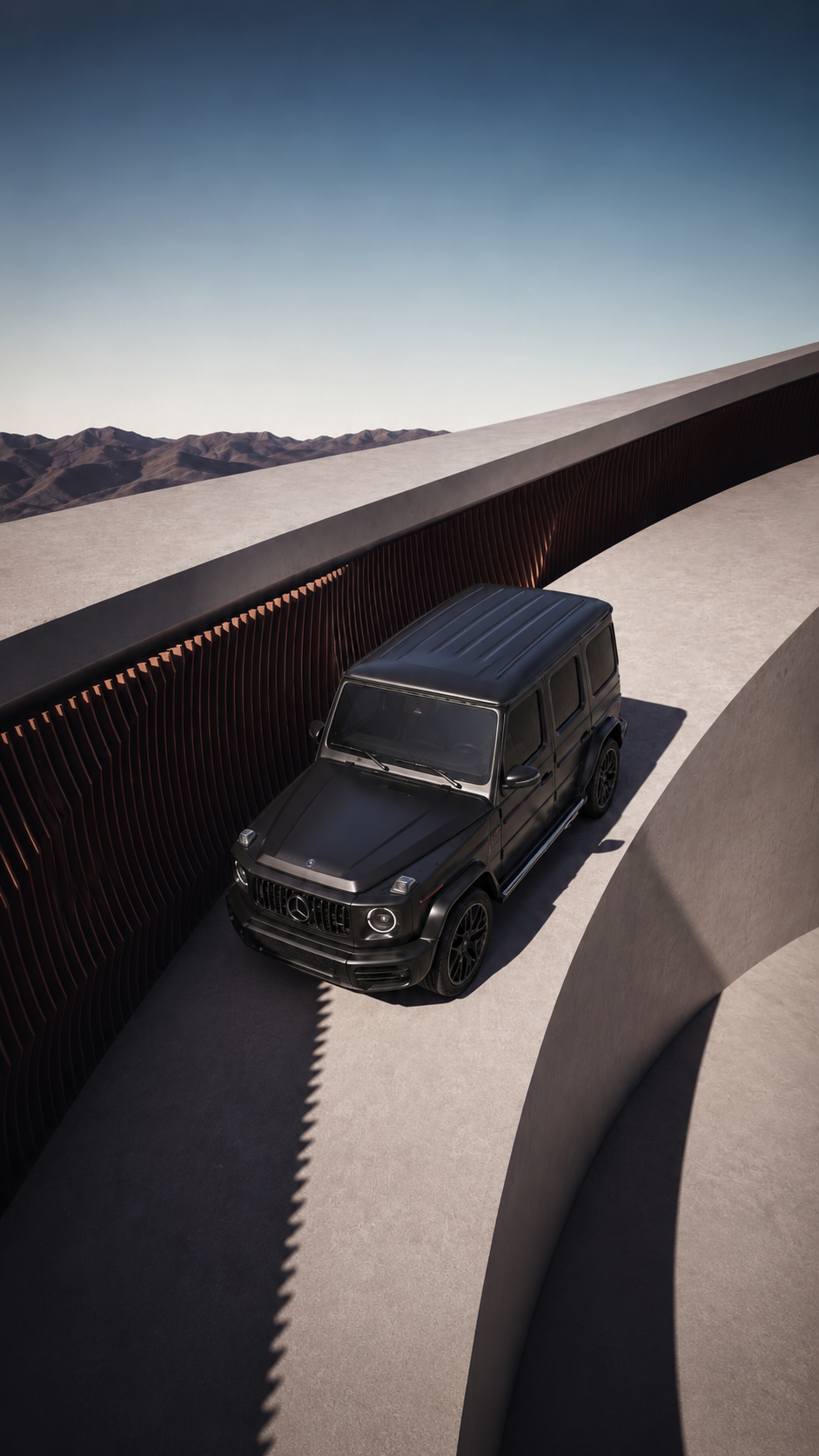 Mercedes-AMG G-Class on a sculptural desert overpass